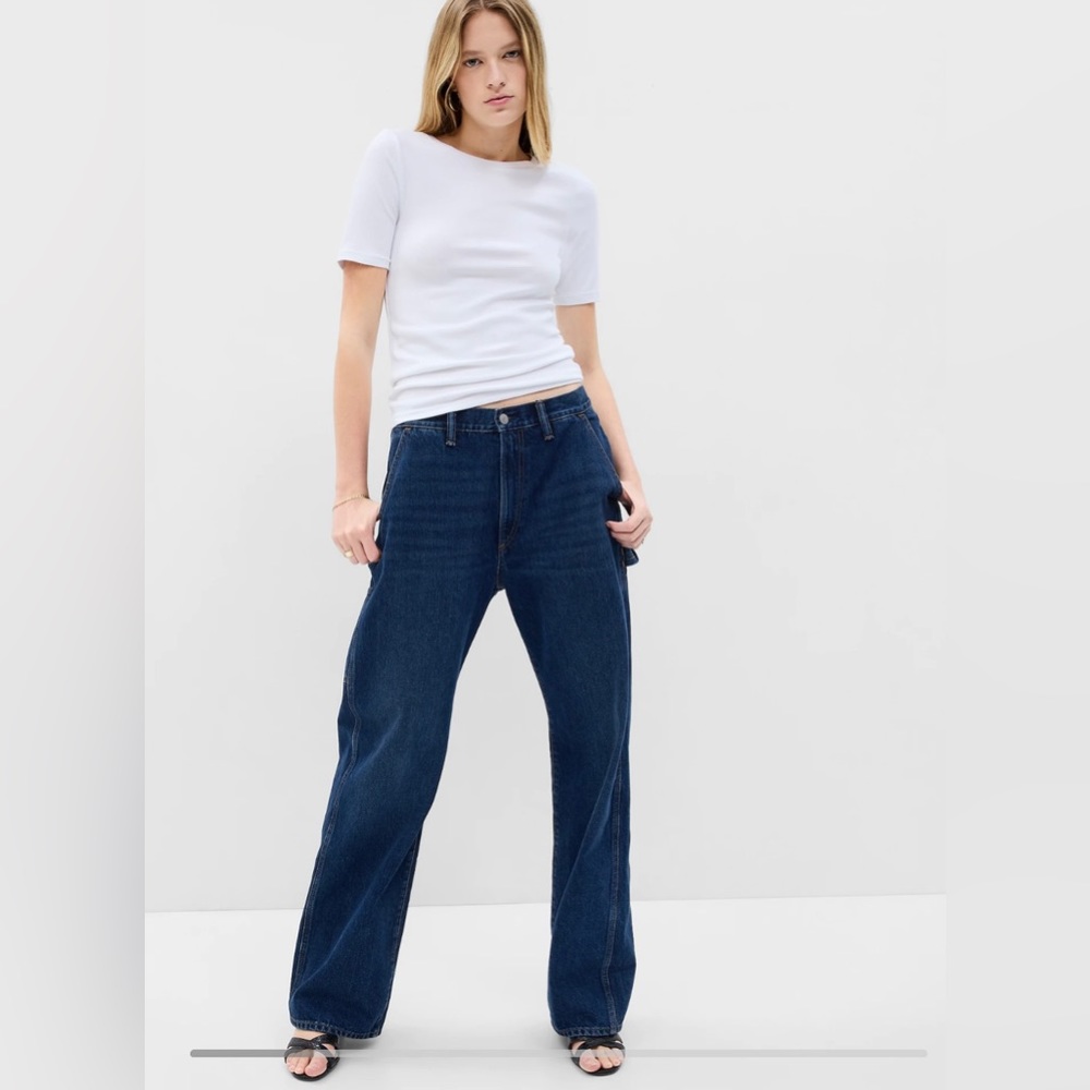 GAP Modern Crewneck Half Sleeve T-Shirt in White